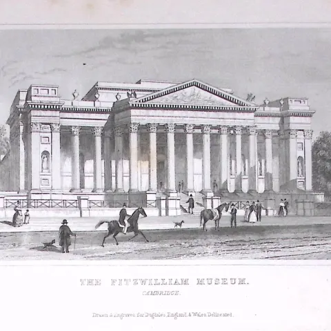Fitzwilliam Museum Cambridge Dugdale & Archer Antique 180 Years-Old Copper Plate Print-48