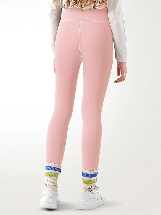 Girls Fleece Lined Leggings Thermal Lb36a sku-4348