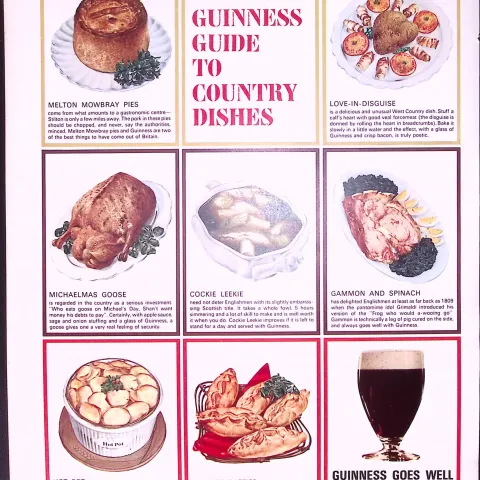 Guinness 1966 Original 59 Years-Old Print Country Dishes G.E. 4162-C