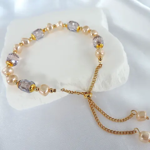 Crystal & Pearl Slider Bracelet 'New'