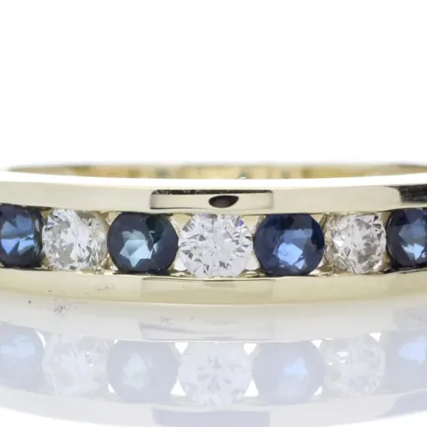 9ct Yellow Gold Channel Set Semi Eternity Diamond Ring (S 0.30) 0.25