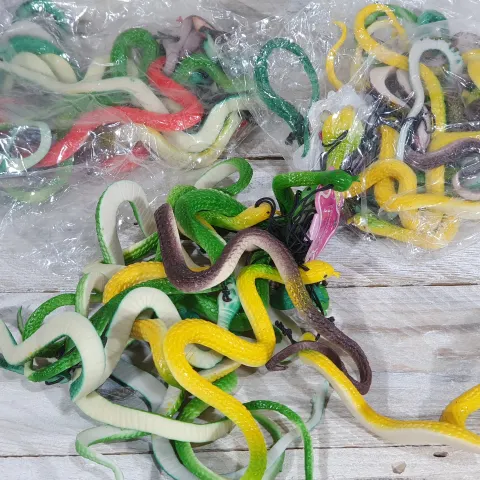 3 x Packs of 12 Toy Snakes. Various colours.  Rrp £12