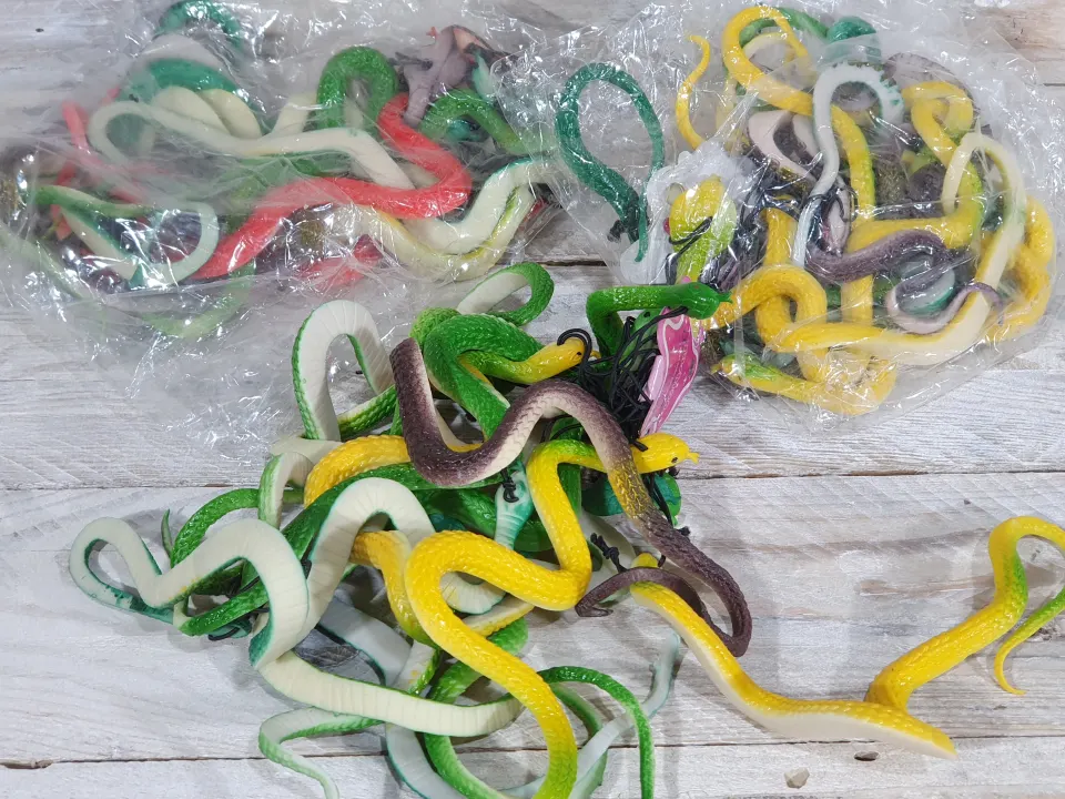 3 x Packs of 12 Toy Snakes. Various colours.  Rrp £12