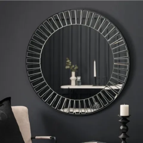 90cm Smoked Glass Sunburst Mirror