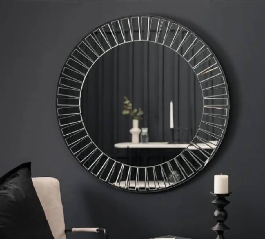 90cm Smoked Glass Sunburst Mirror
