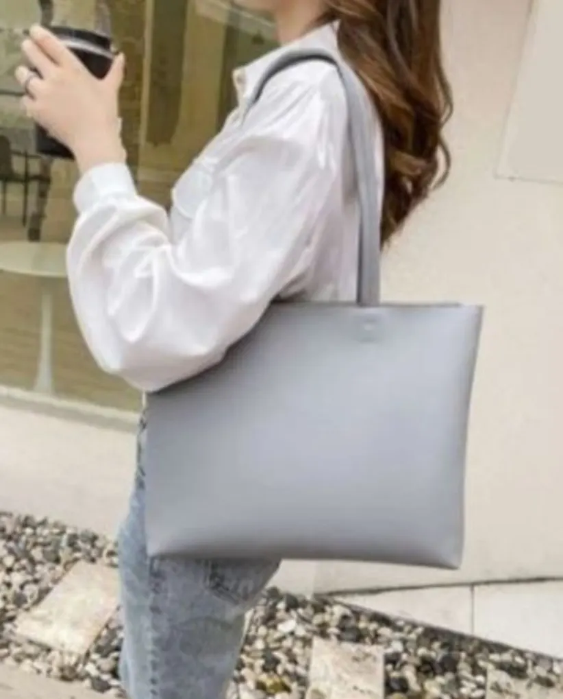 Brand New Ladies Grey Leather Saffiano Tote Bag RRP £49.99