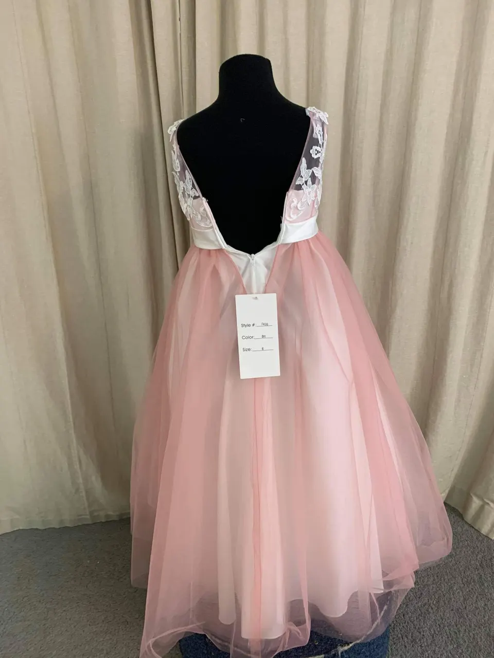 Mary's Angels flowergirl dres style F436 size 6 in blush and ivory