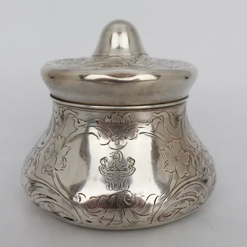 Sterling Silver Engraved Lidded Dish