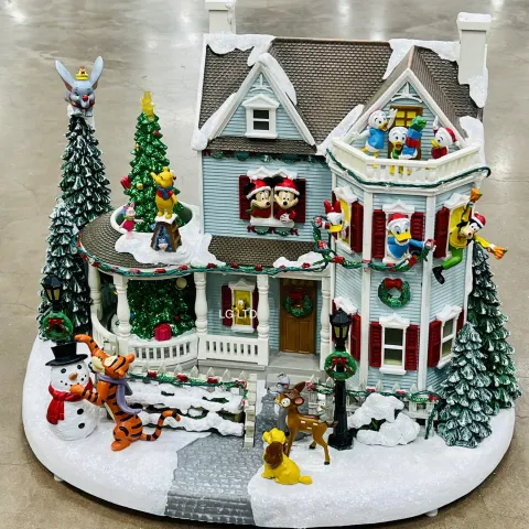 Disney Animated Christmas Holiday House With LED Lights & Sounds New Sealed Box