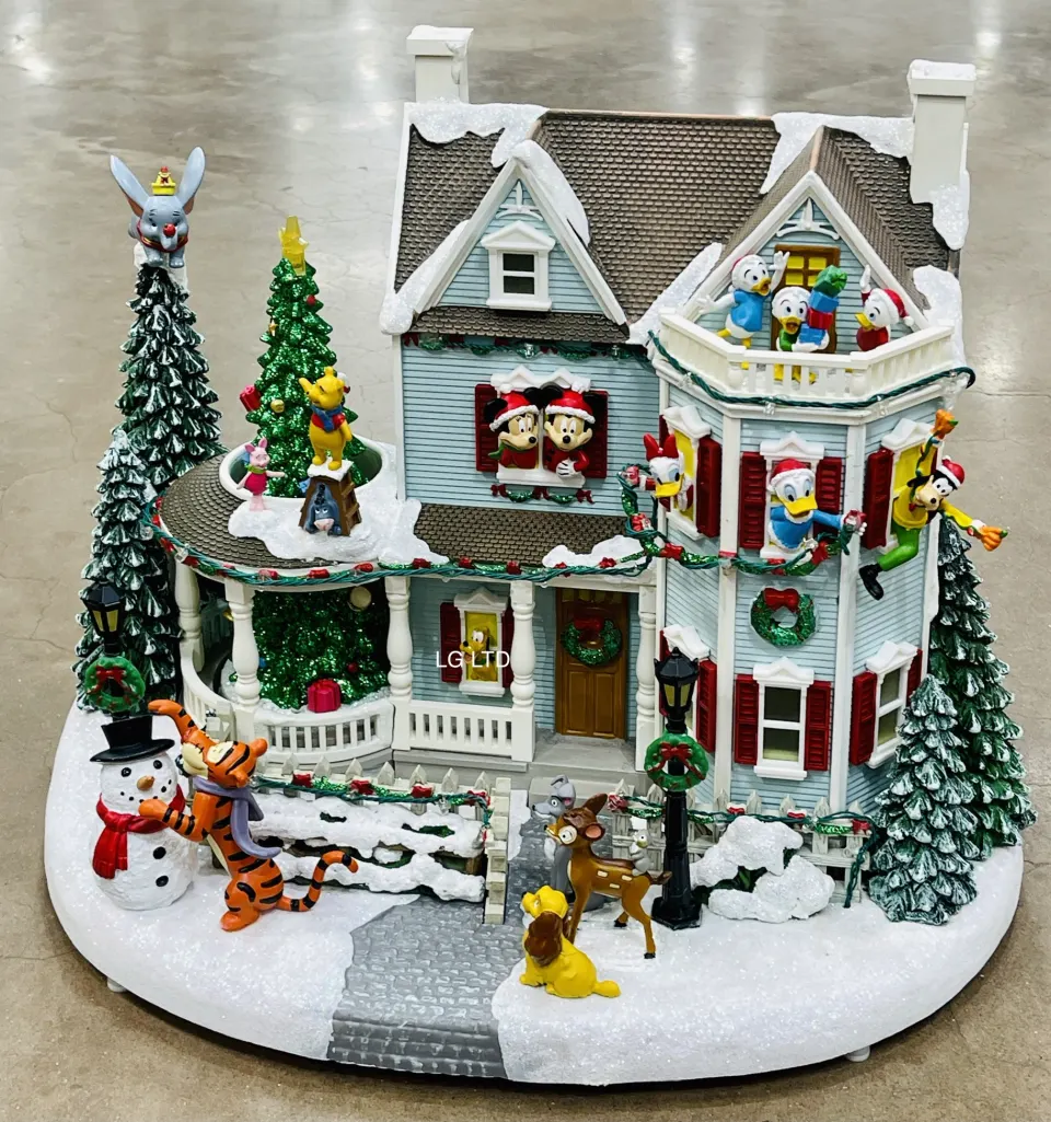 Disney Animated Christmas Holiday House With LED Lights & Sounds New Sealed Box