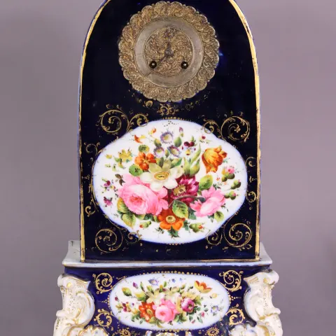 French Mid 19th c. Porcelain Mantel Clock