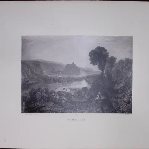 J.M.W Turner Rare “Prudhoe Castle Northumberland ” 1873 Picturesque Views in England-36
