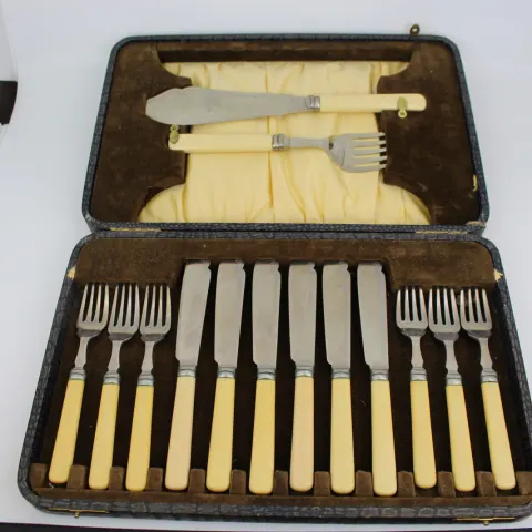 Vintage Cased Trimils Everwrite Fish Flatware