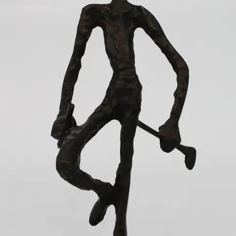 Vintage Bronze Golfing Figurine