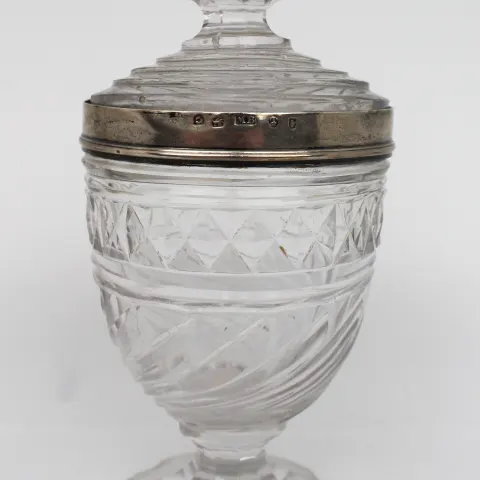 Regency Rock Crystal Silver Mounted Jar & Cover Matthew Boulton