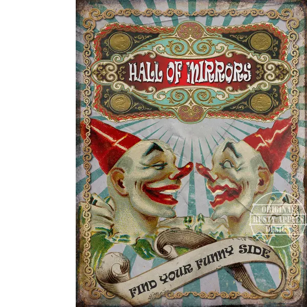 Hall Of Mirrors  Fairground Large Metal Wall Art.
