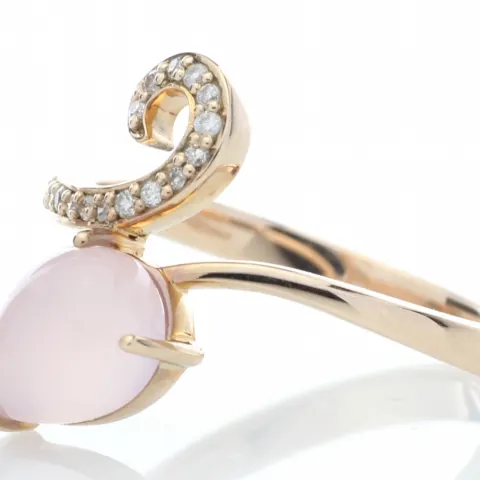 9ct Rose Gold Ladies Dress Diamond And Rose Quartz Ring (RQ0.63) 0.09 Carats