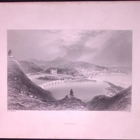 Banff Aberdeenshire Scotland WH Bartlett 1842 Antique Steel Engraving-66