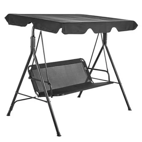 (26/6E) RRP £89. Porto 3 Seater Swing Charcoal. Dimensions (L172x W114x D151.5cm) (FW0432/01)
