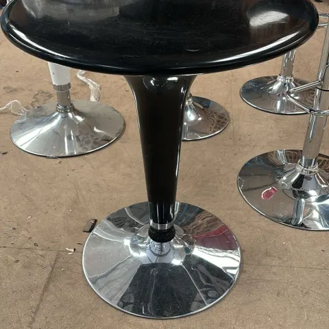 5 x Black Chrome Base Tables