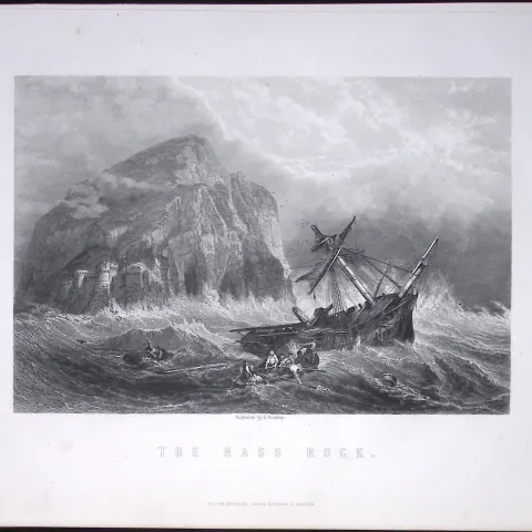 The Bass Rock Firth of Forth Scotland Antique 152 Years-Old Engraving-30