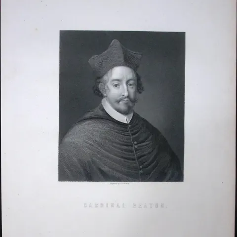 Cardinal Beaton Scotland 1873 Antique 152 Years-Old Engraving-41