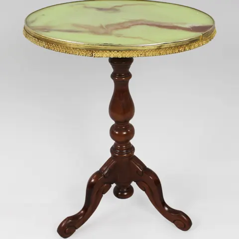 Vintage Tripod Table with Simulated Onyx Top