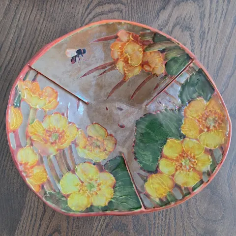 Jonathan Cox 'Marsh and Marigolds ' Lustre Bowl.