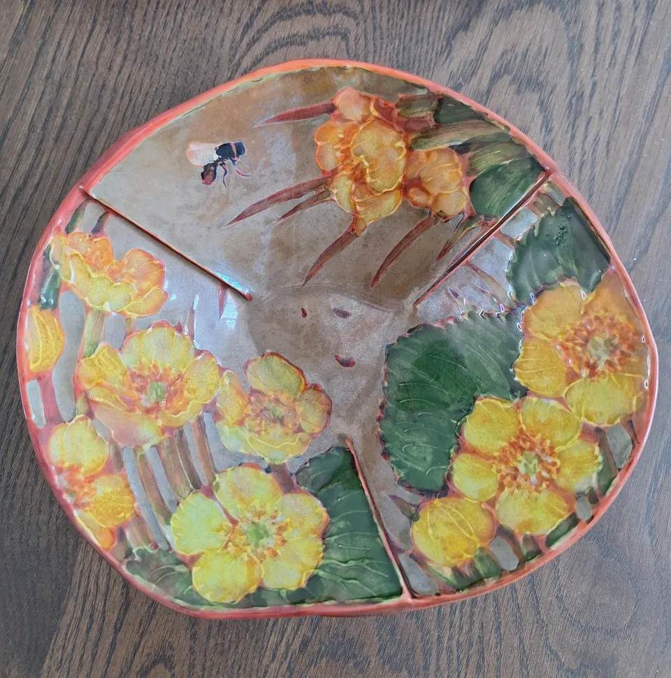 Jonathan Cox 'Marsh and Marigolds ' Lustre Bowl.