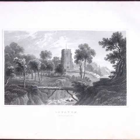 Wales-Rhuabon Wrexham Antique 166-Year-Old  Steel Engraving-10