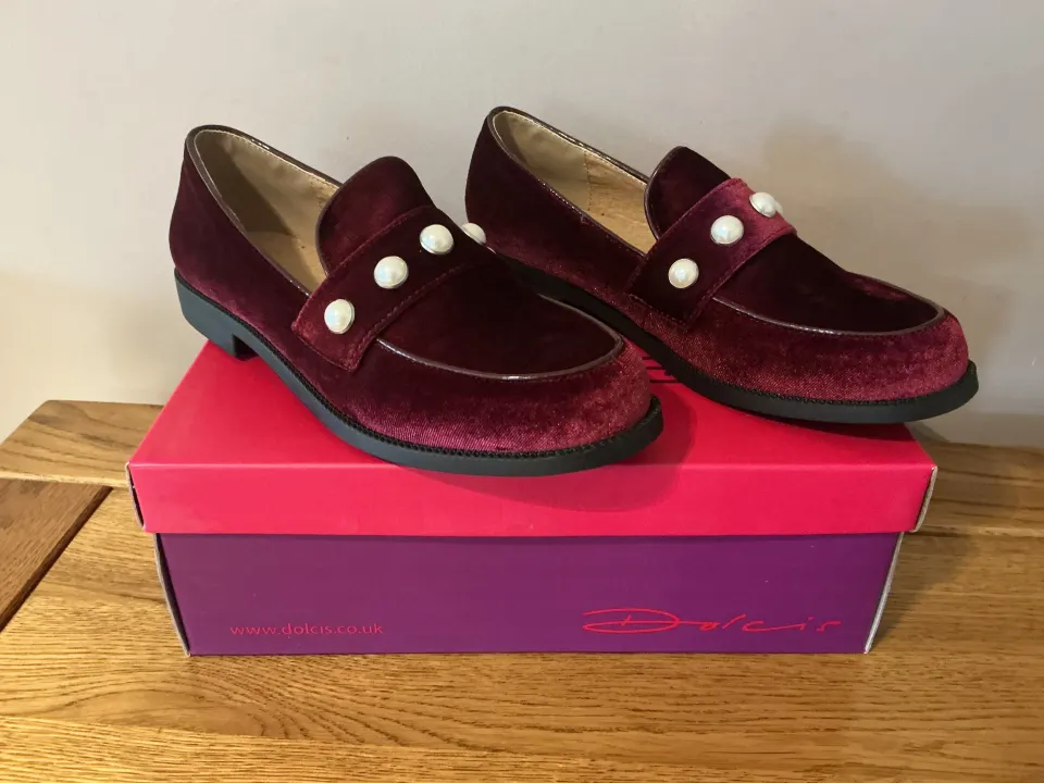 Dolcis “Michaella” Ladies Memory Foam Loafers, Burgundy, Size 4 - New RRP £29.99