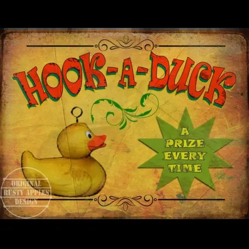 Hook A Duck Vintage Style Traditional Fairground Stalls & Rides Metal Wall Art