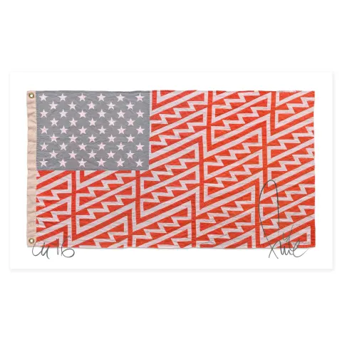 Faile (b 1975 & 76) ‘Star Spangled Shadows’ Screen print on Linen paper Signed, Limited Edition, US