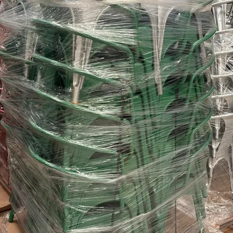 28 x Green Torex Metal Armed Chairs 4 x Silver