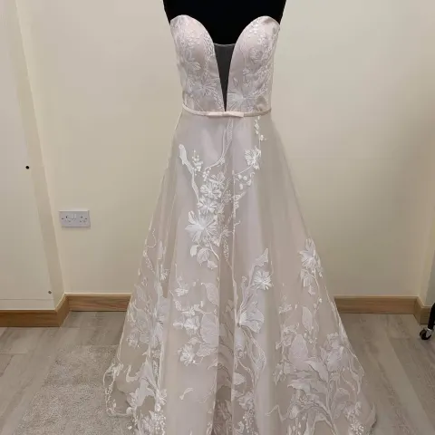 Catherine Parry, English designer, size 12 wedding dress in champagne  RRP £1795