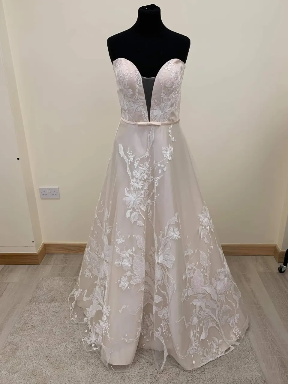 Catherine Parry, English designer, size 12 wedding dress in champagne  RRP £1795
