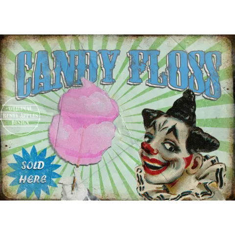 Candy Floss Fairground Large Metal Wall Art