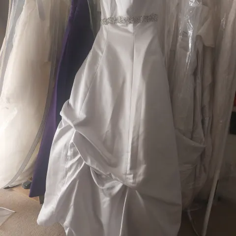 Wedding Dress In Silver Satin