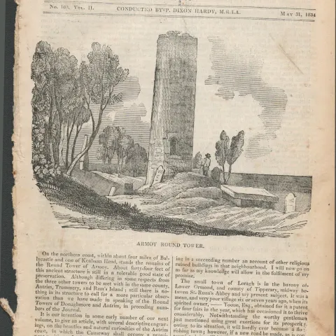 Antique Irish History Newspaper 1834 The Murdered Traveller