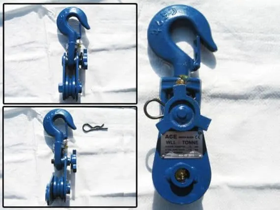2 x 4.1/2" X 4T LIGHTWEIGHT SNATCH BLOCK WITH SWIVEL SHACKLE