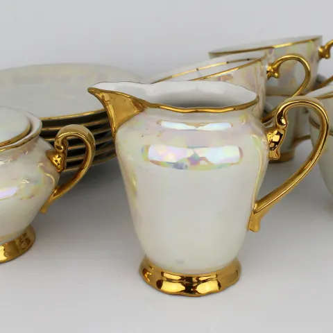 Czech Porcelain Lustre Gilt Tea Service