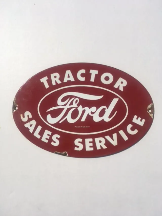 Tin Plate Sign (1950) Ford Tractor Sales/ Advertising Memorabilia.