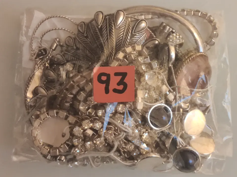 A Collection of white metal jewellery in a bag. Approximately 335g.