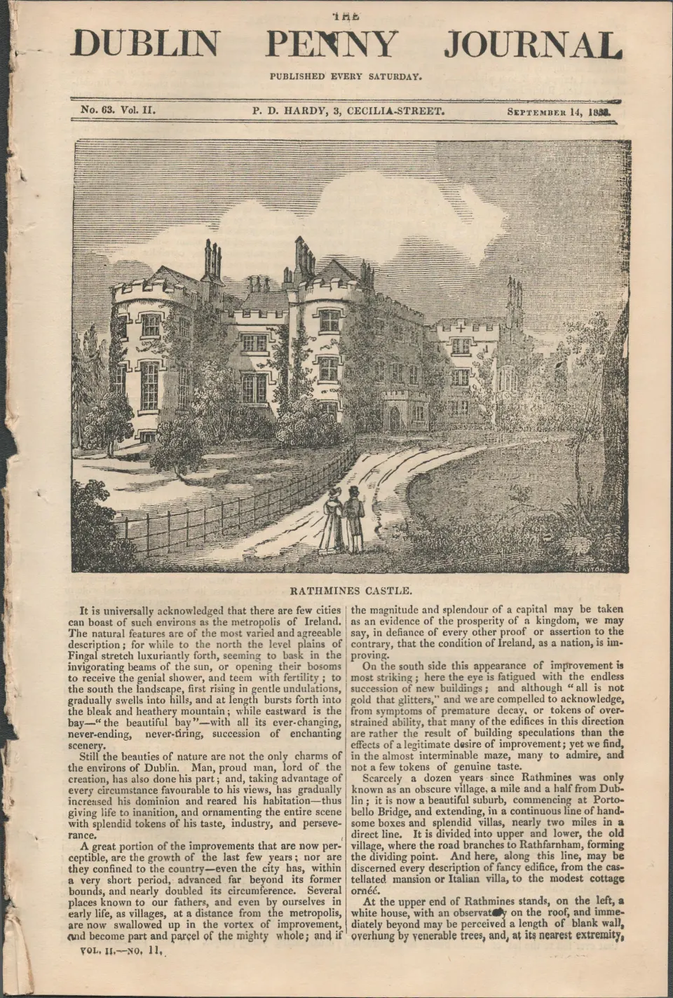 Antique Irish  Newspaper 1833 The Fairy Woman of Balrath Co Meath.