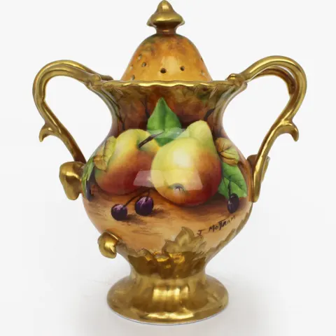 Coalport Hand Painted Fruit Pot Pourri by Joseph Mottram