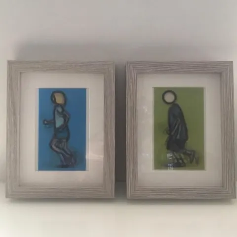 Julian Opie (1958-) Pair of 3D Lenticular Moving Image, in Colours ‘PAUL RUNNING’ & ‘BIBI RUNNING’