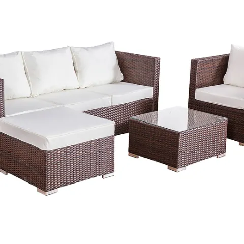 Free Delivery - Job lot of 5x 5-Seater Corner Sofa & Armchair Garden Rattan Furniture Set Canonbury