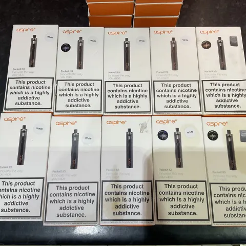 JOBLOT OF 10 ASPIRE POCKEX KIT VAPE PENS WHITE & GREY