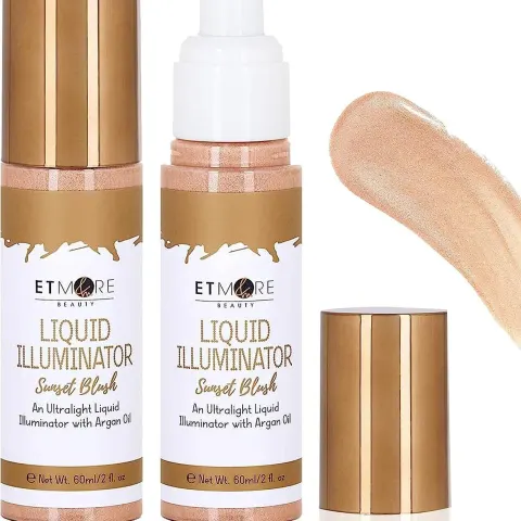 5 X Etmore offer Liquid illuminator HIGHLIGHTER with argan oil- SUNSET BLUSH. RRP £100 - GRADE A