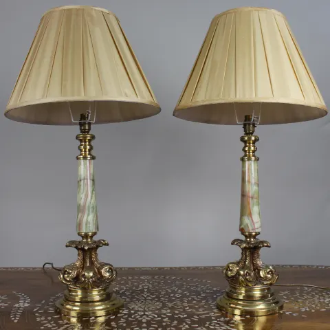 Fine Vintage Pair of French Empire Style Table Lamps